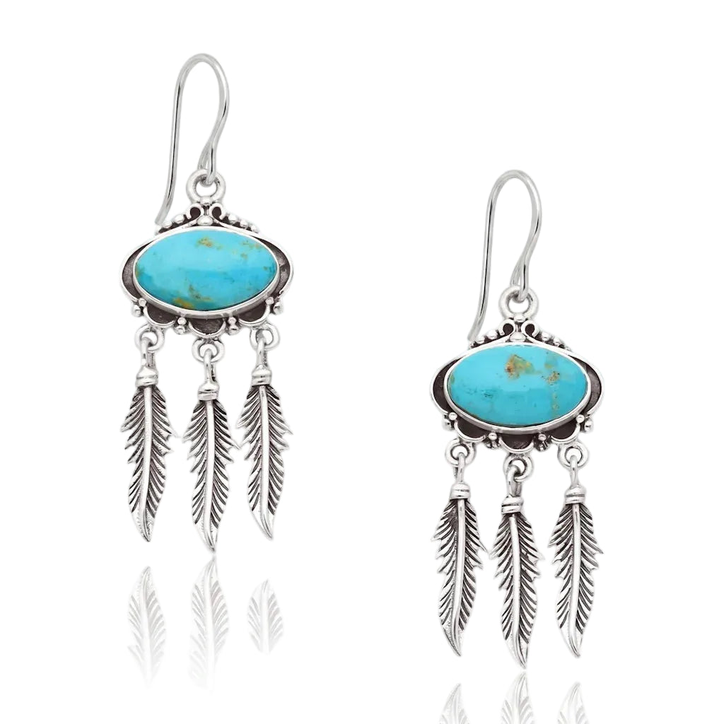 ORENDA TURCHESE – Exklusive Amulett Ohrhänger mit blauem Türkis Edelstein aus 925 Sterling Silber von René Rose Jewelry