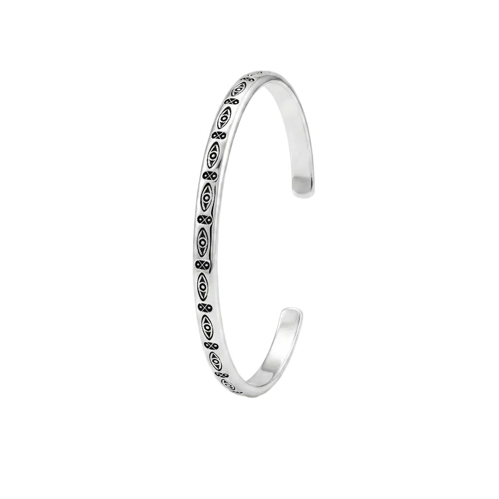 CERIDWEN EYE – Breiter Manschetten Armreif mit Auge Motiv aus massivem 925 Sterling Silber von René Rose Jewelry
