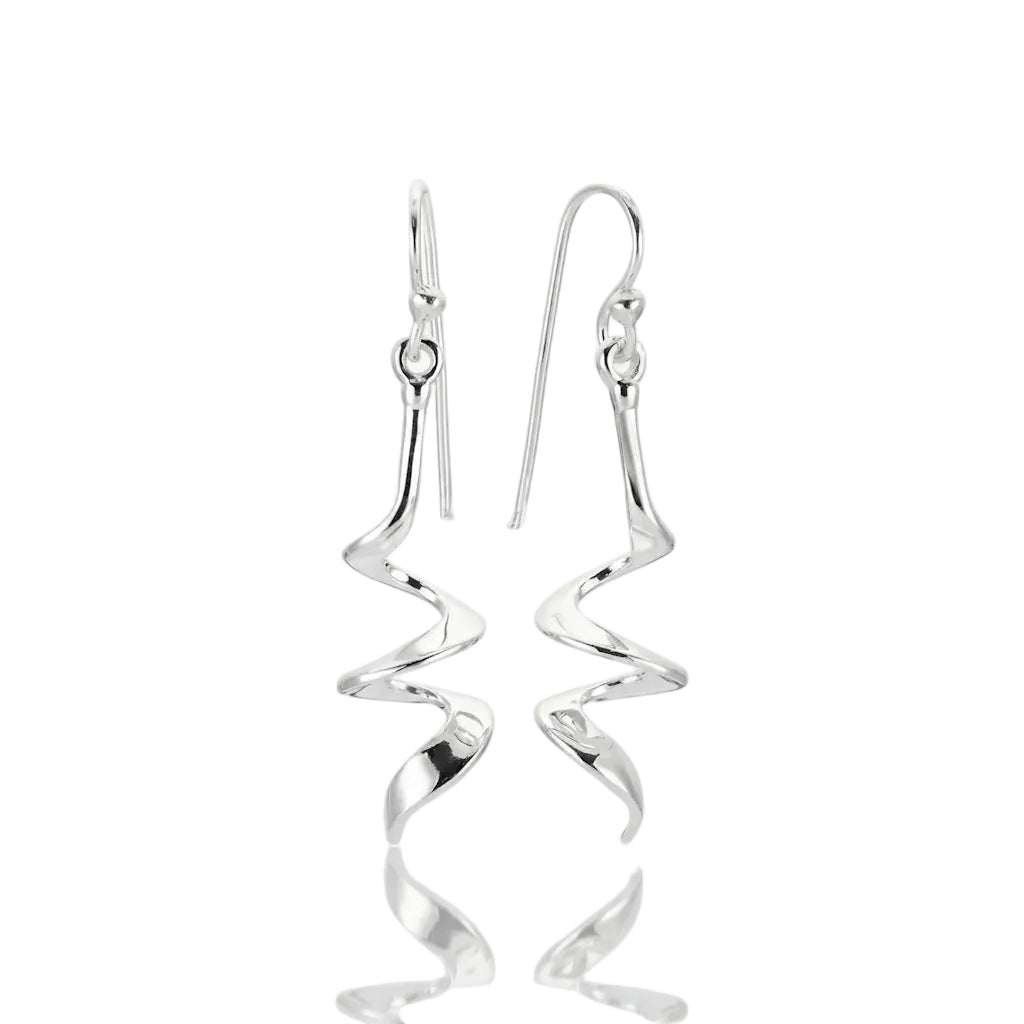 GEYSA SPIRALE – Lange Drop Ohrhänger im Spiralen Design aus 925 Sterling Silber von René Rose Jewelry