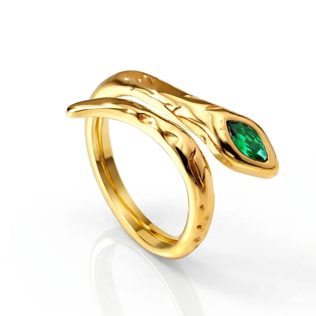 Aurora – Exklusiver Schlangen Ring aus wasserfestem 316L Edelstahl von René Rose Jewelry