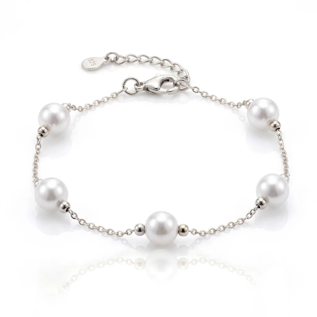 DANIA LINK – Filigranes Perlmutt Armband aus wasserfestem 316L 
Edelstahl von René Rose Jewelry