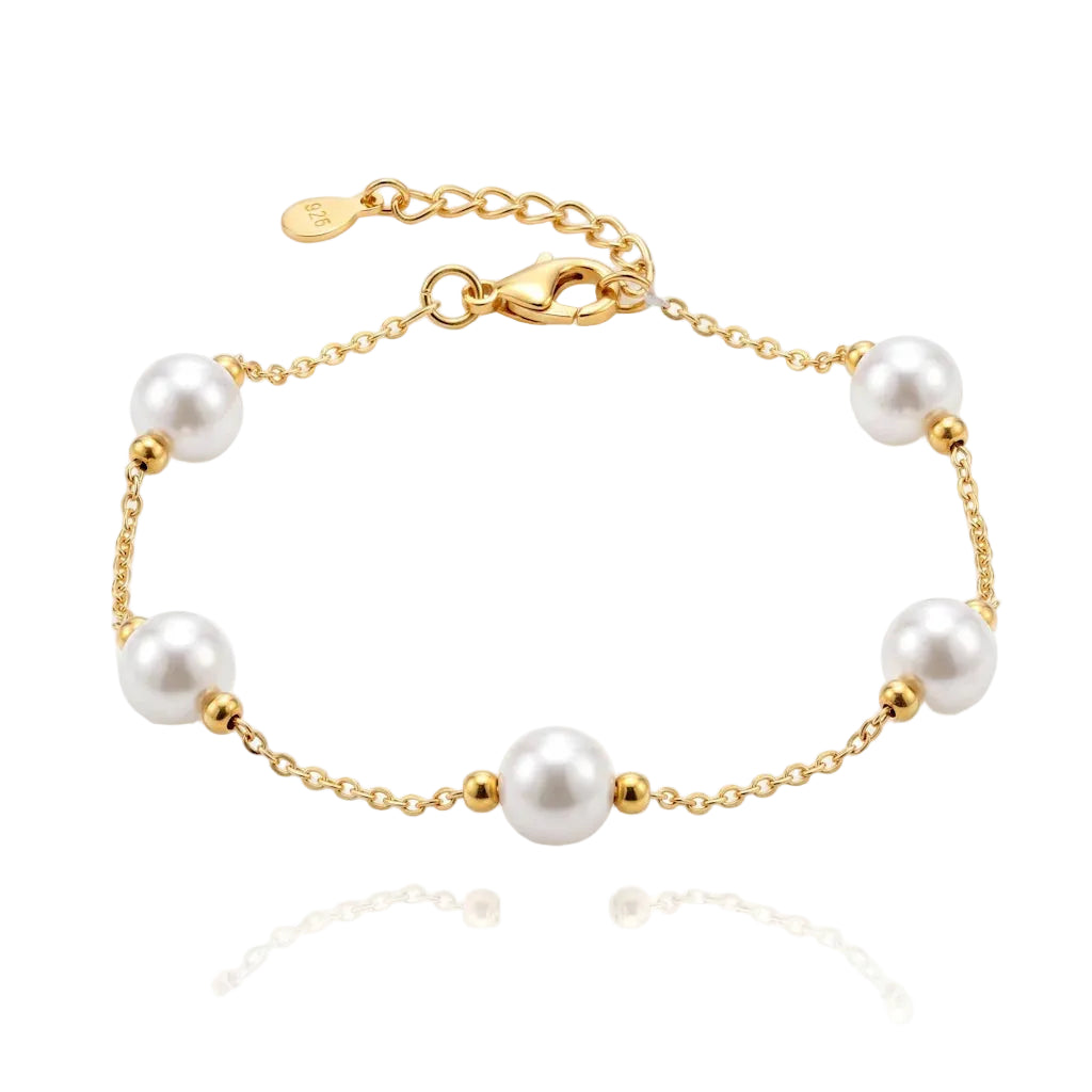 DANIA LINK – Filigranes Perlmutt Armband aus wasserfestem 316L Edelstahl von René Rose Jewelry