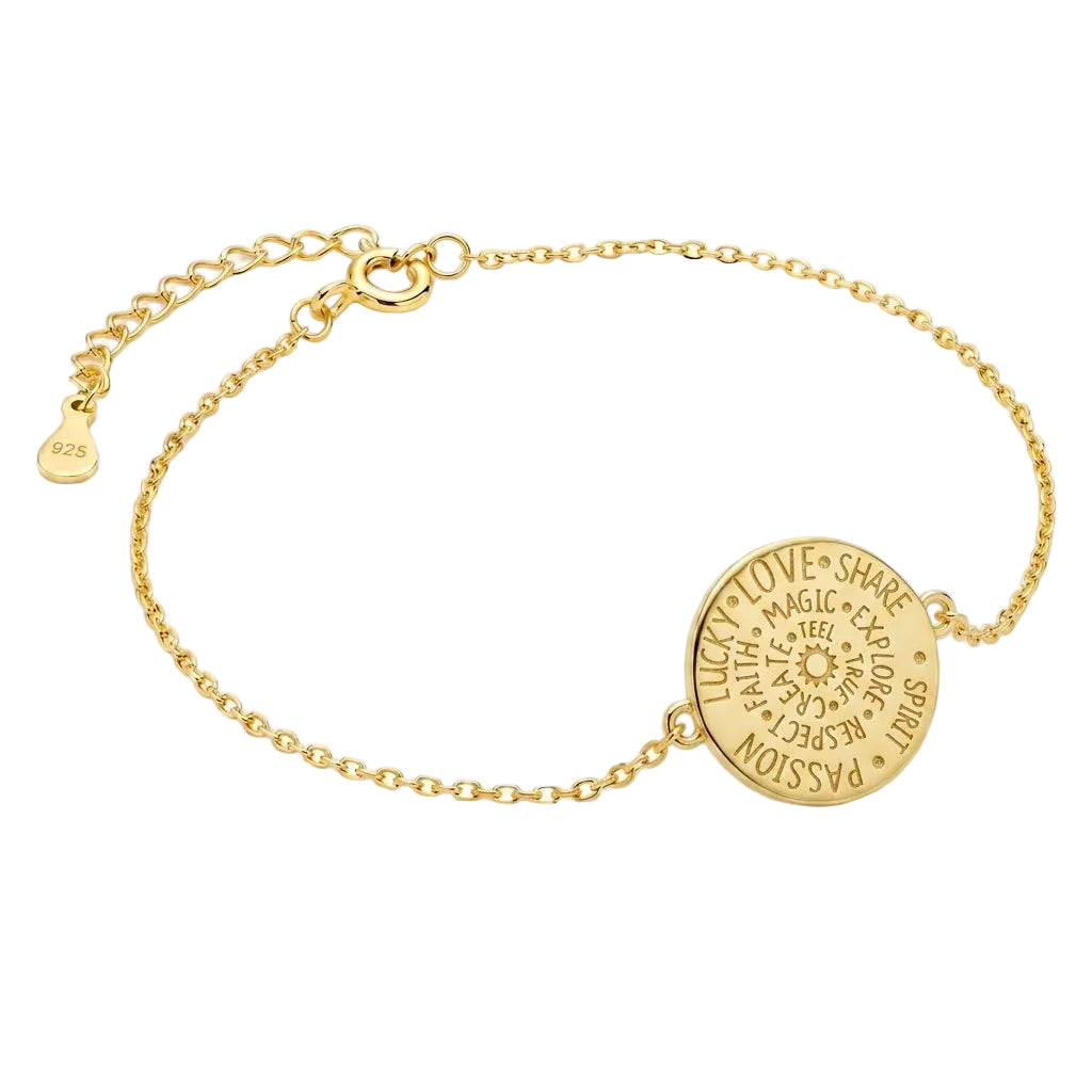 LYRA TALISMAN – Filigranes Münzarmband aus 18k vergoldetem 925 Sterling Silber von René Rose Jewelry