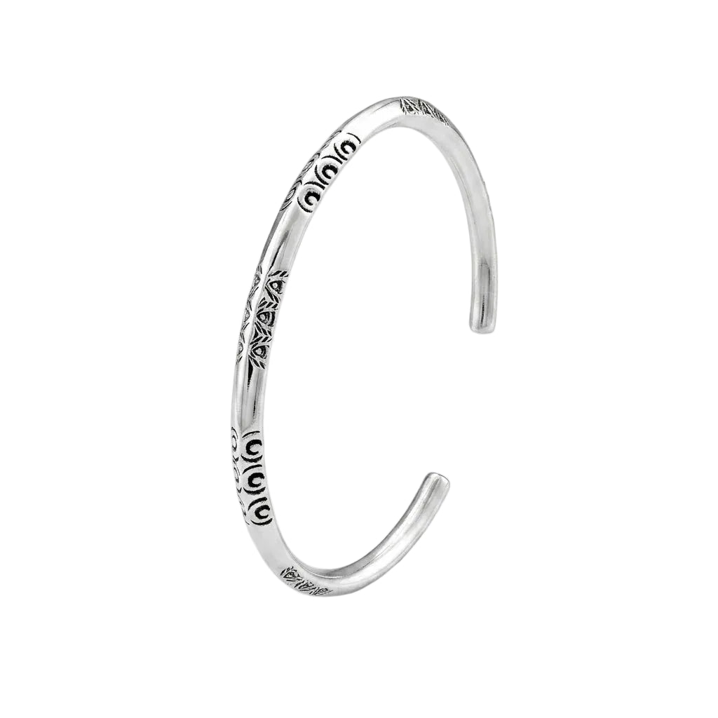FIONA ETHNO – Breiter Ethno Manschetten Armreif aus massivem 925 Sterling Silber von René Rose Jewelry