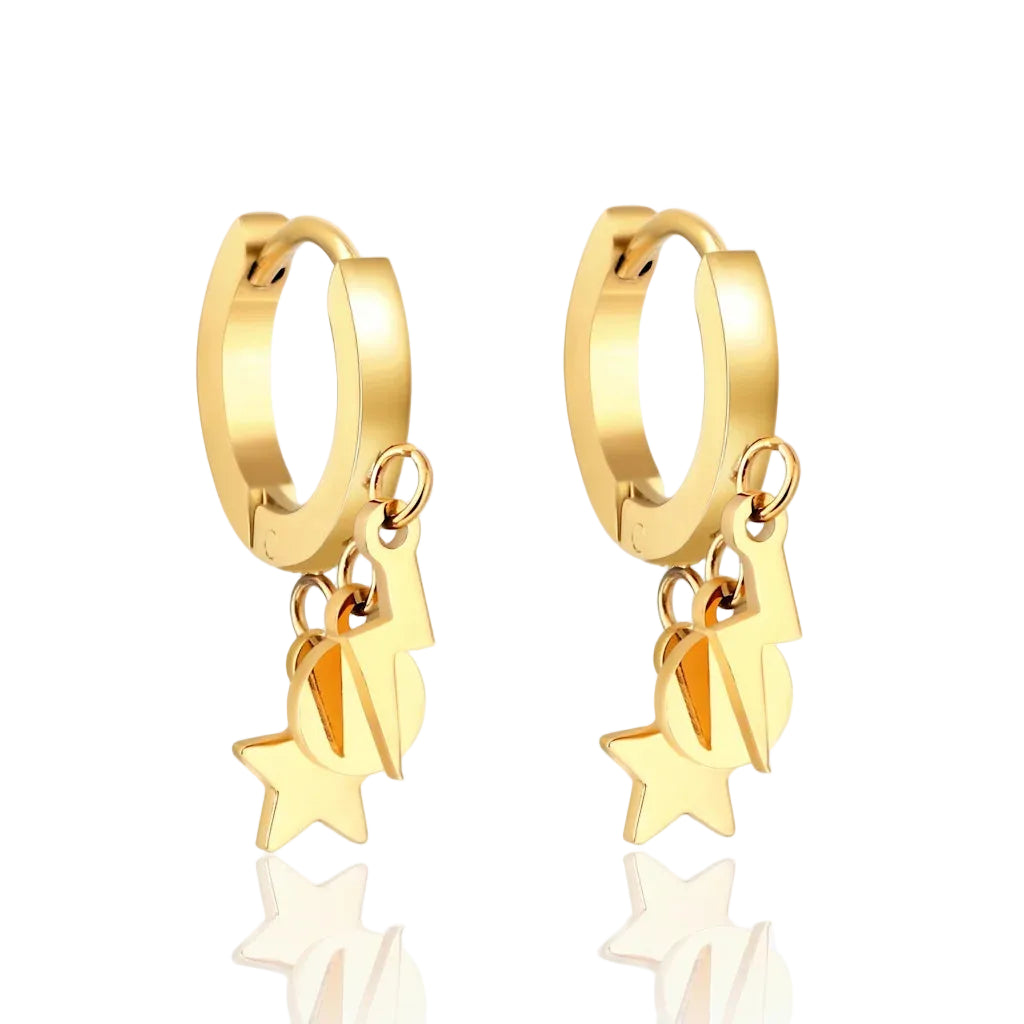 JULIETA STELLA – Elegante Sternen Creolen aus wasserfestem 316L Edelstahl von René Rose Jewelry