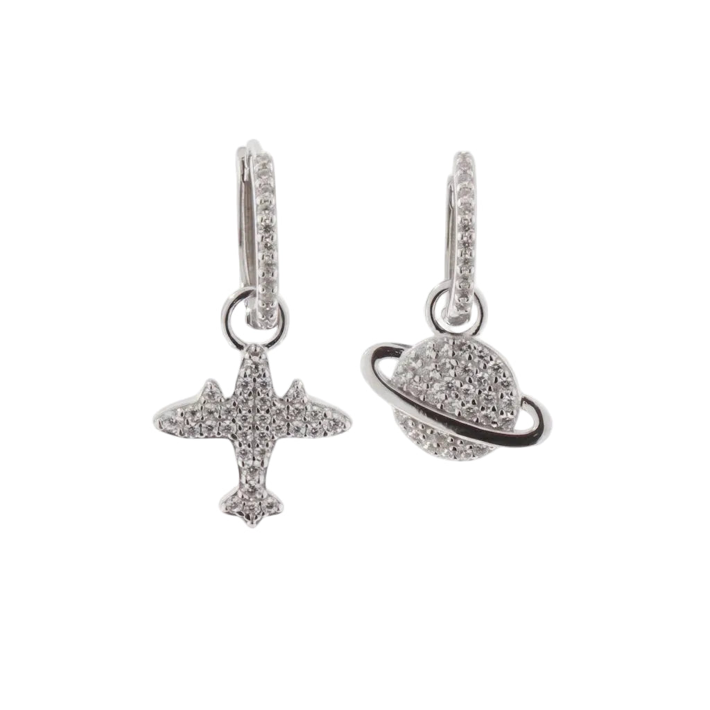 COSMO & AERO – Asymmetrische Sternen Creolen aus 925 Sterling Silber von René Rose Jewelry