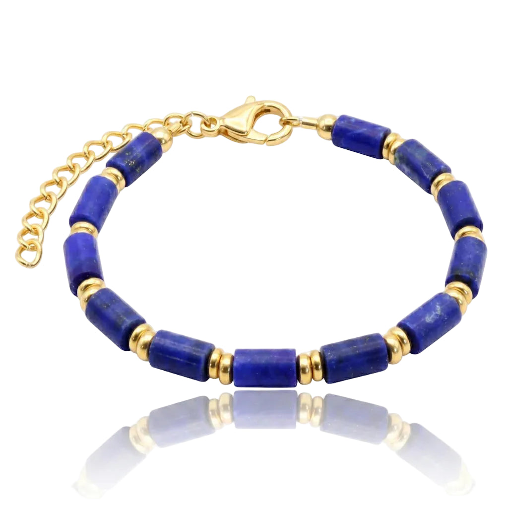 GYDA LAPIS – Exklusives Edelstein Armband mit blauem Lapislazuli aus 18k vergoldetem 925 Sterling Silber von René Rose Jewelry