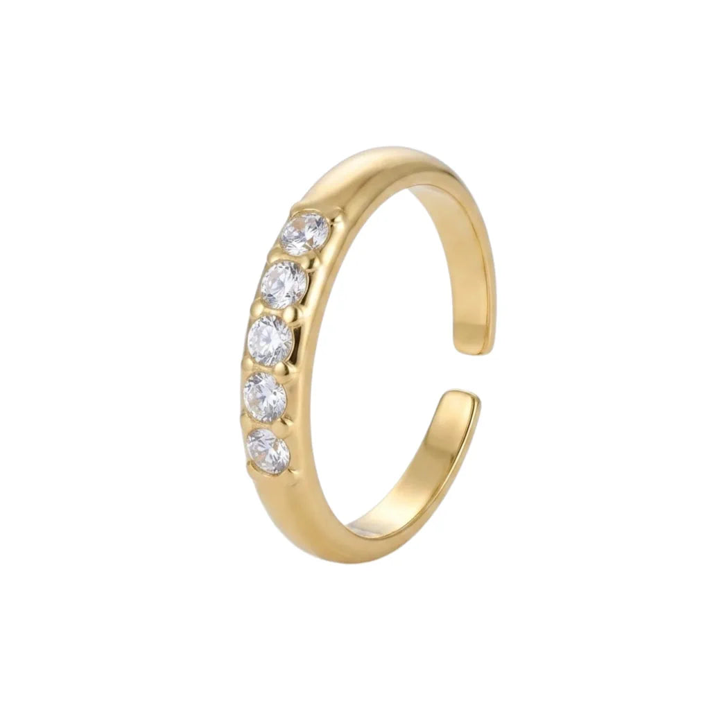 Ariana – Eleganter Ring mit Kristallsteinen aus wasserfestem 316L Edelstahl von René Rose Jewelry