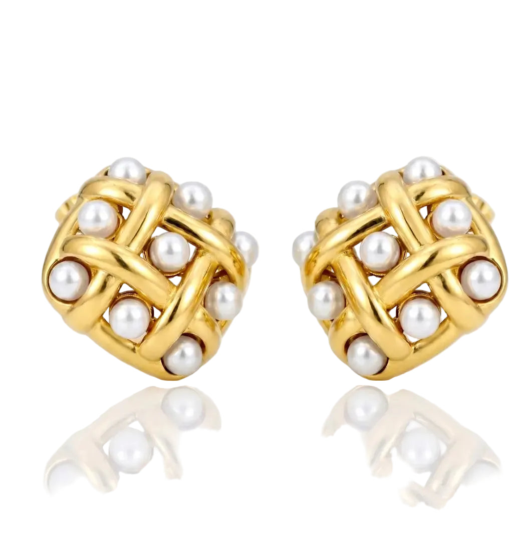 INTRECCIO PERLA – Elegante Perlmutt Ohrstecker aus wasserfestem 316L Edelstahl von René Rose Jewelry