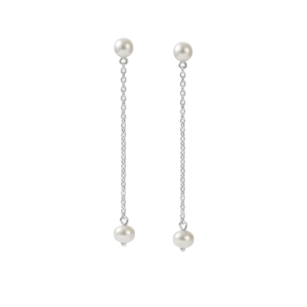 FEE LÉGÈRE – Filigrane lange Ohrhänger mit echten Perlen aus 925 Sterling Silber von René Rose Jewelry