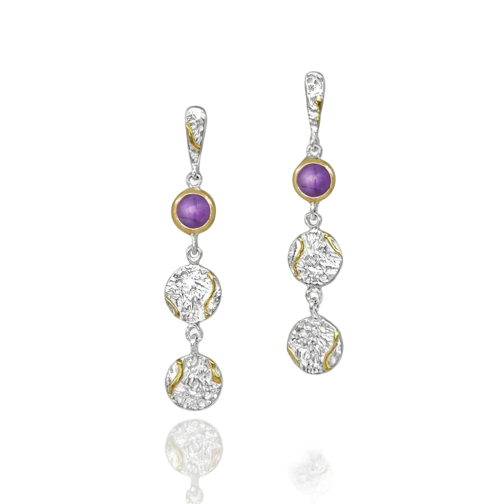 OANA MYSTIQUE – Exklusive Ohrhänger mit lila Amethyst Edelstein aus 925 Sterling Silber von René Rose Jewelry