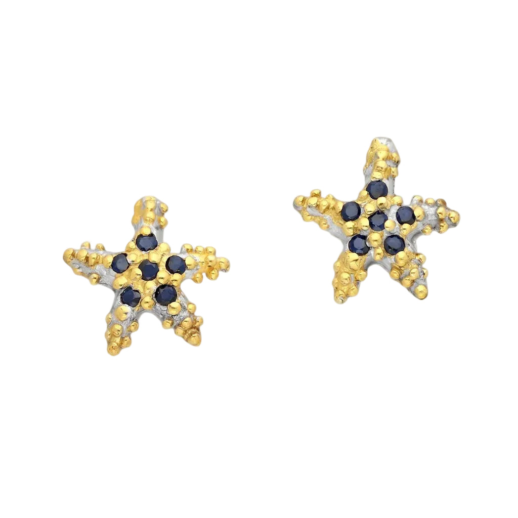 STELLA MARINA – Exklusive Saphir Ohrringe im maritimen Seestern Design aus 925 Sterling Silber von René Rose Jewelry