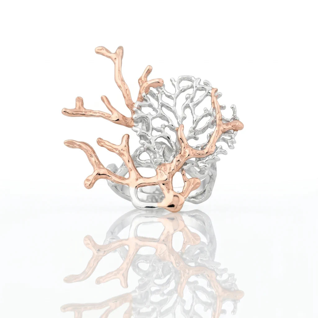 KOKO REEF – Breiter Bicolor Statement Ring aus 925 Sterling Silber von René Rose Jewelry