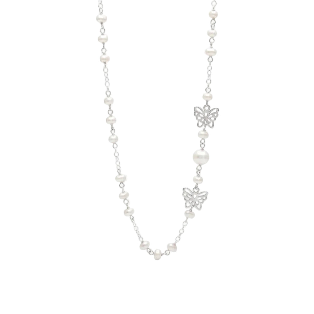 PAPILLON ASYMMÉTRIE – Exklusive Schmetterling Perlenkette aus 925 Sterling Silber von René Rose Jewelry